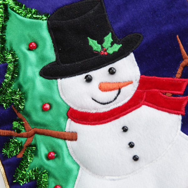 Personalised Snowman Christmas Stocking Detail