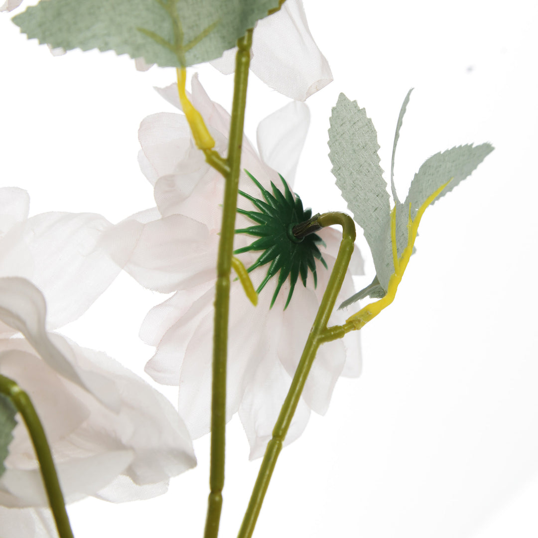 Soft Pink Dahlia Flower Trio Spray - Back Detail