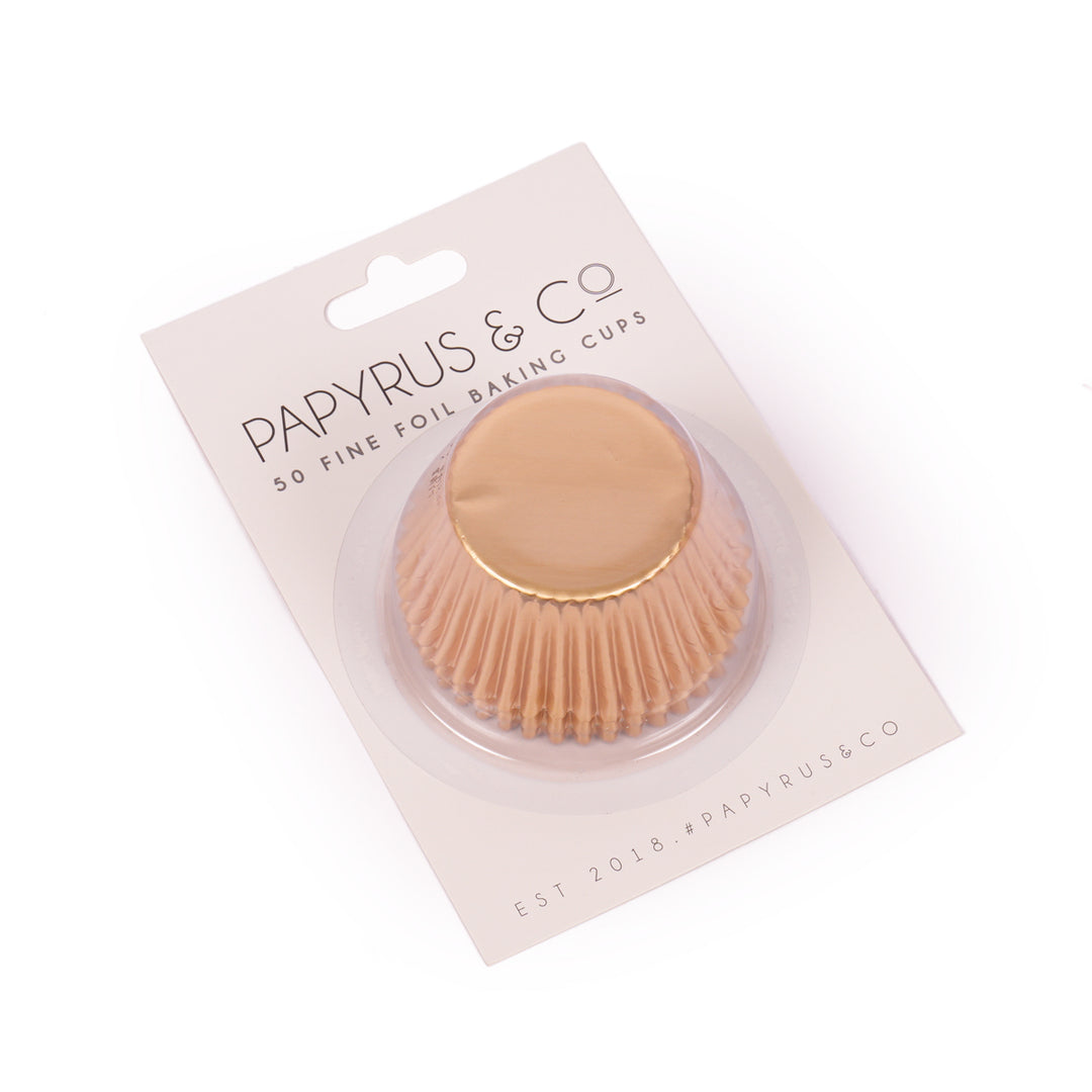 Soft Gold Foil Baking Cups - 50 Pcs