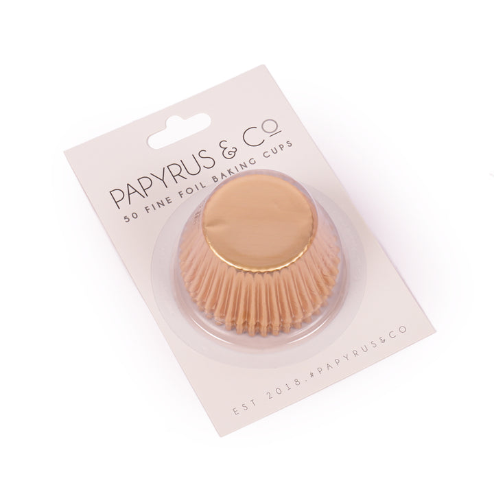 Soft Gold Foil Baking Cups - 50 Pcs