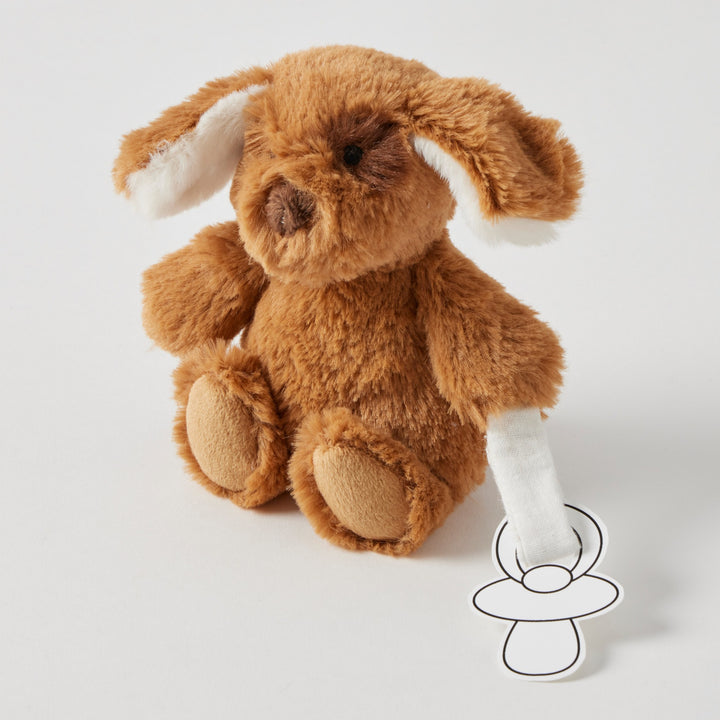 Soft Plush Brown Puppy Dummy Clip