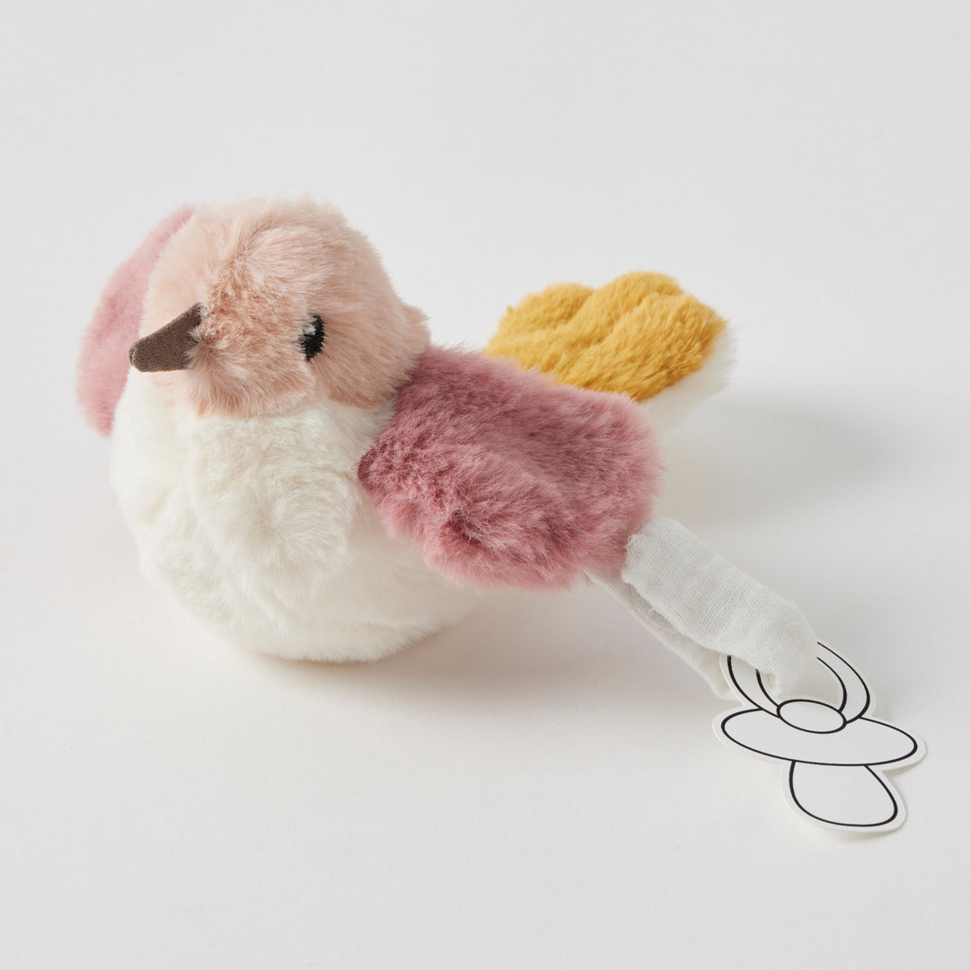 Soft Plush Pink Bird Dummy Clip