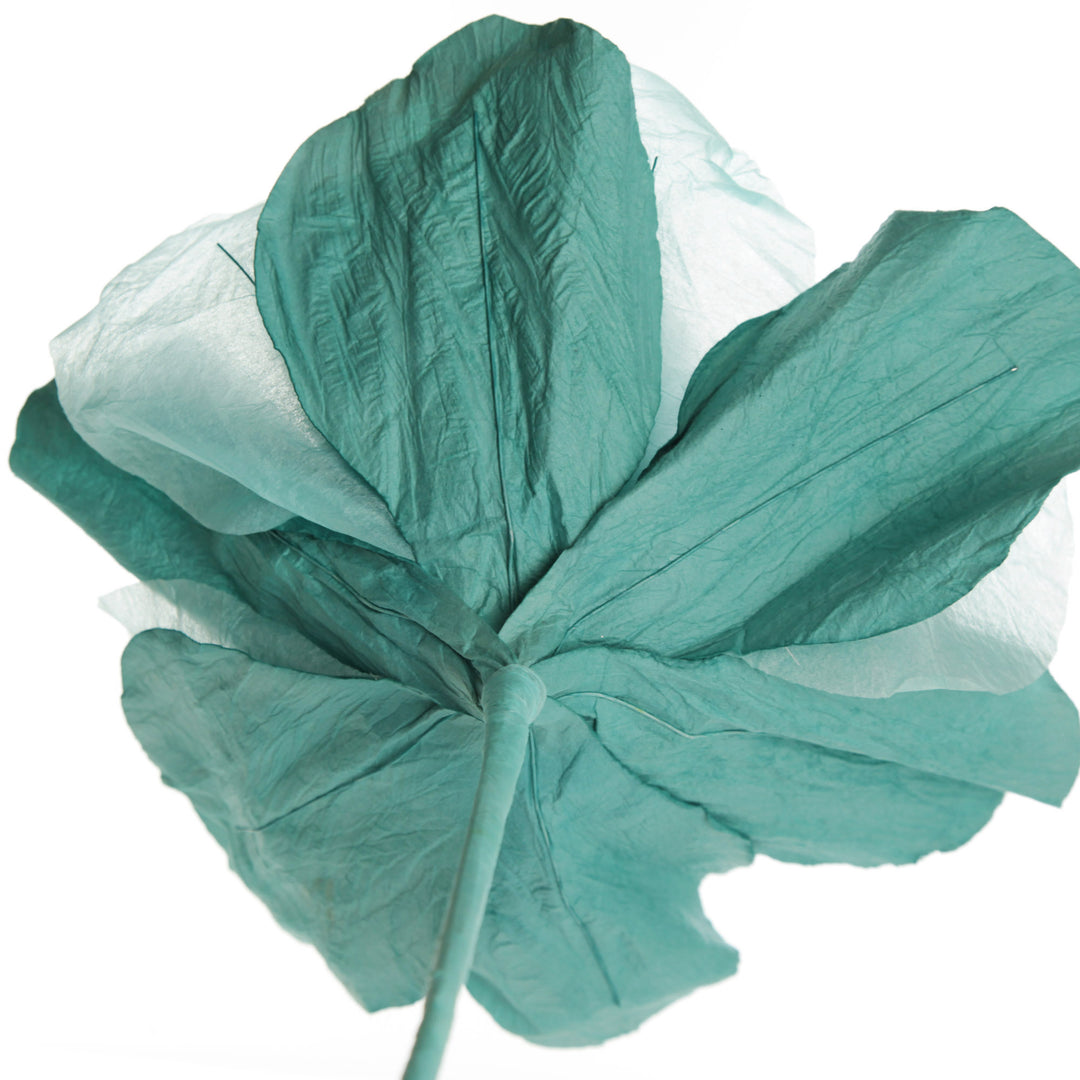 Soft Teal Paper Flower on Stem