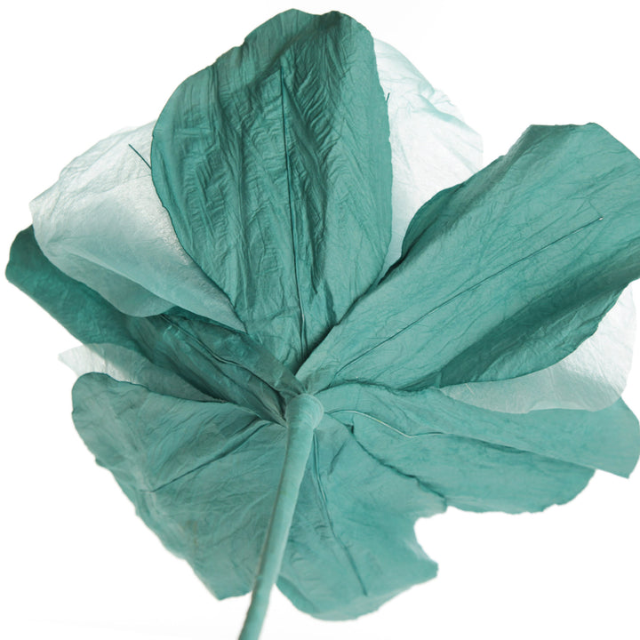 Soft Teal Paper Flower on Stem