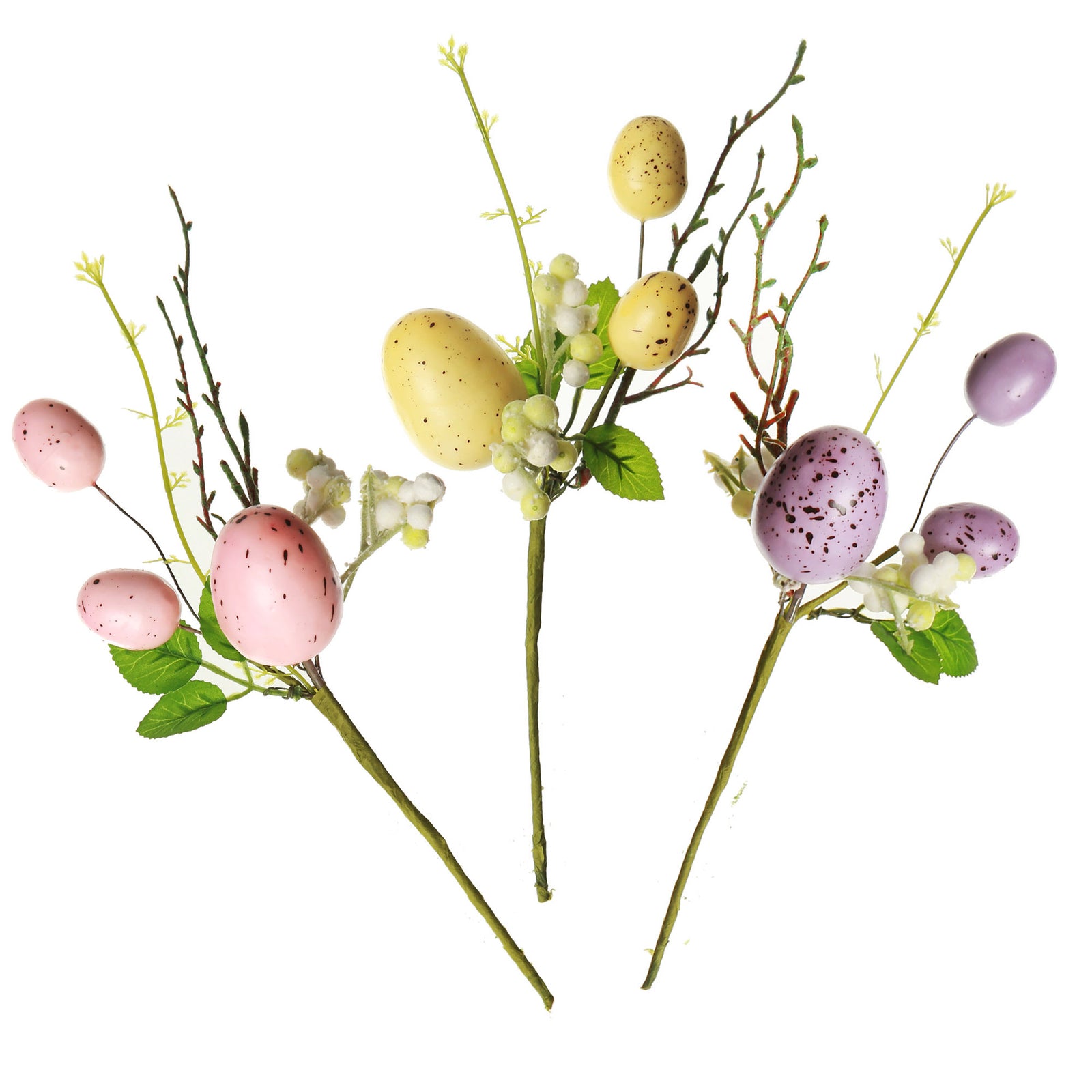 Speckled Egg and Berry Easter Pick - Set of 2 