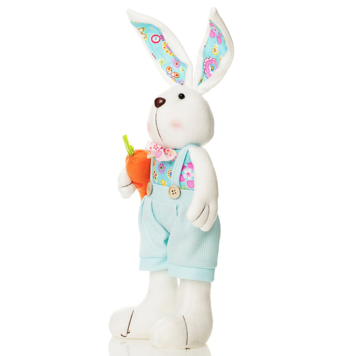Standing  Bright Plush Bunny Blue