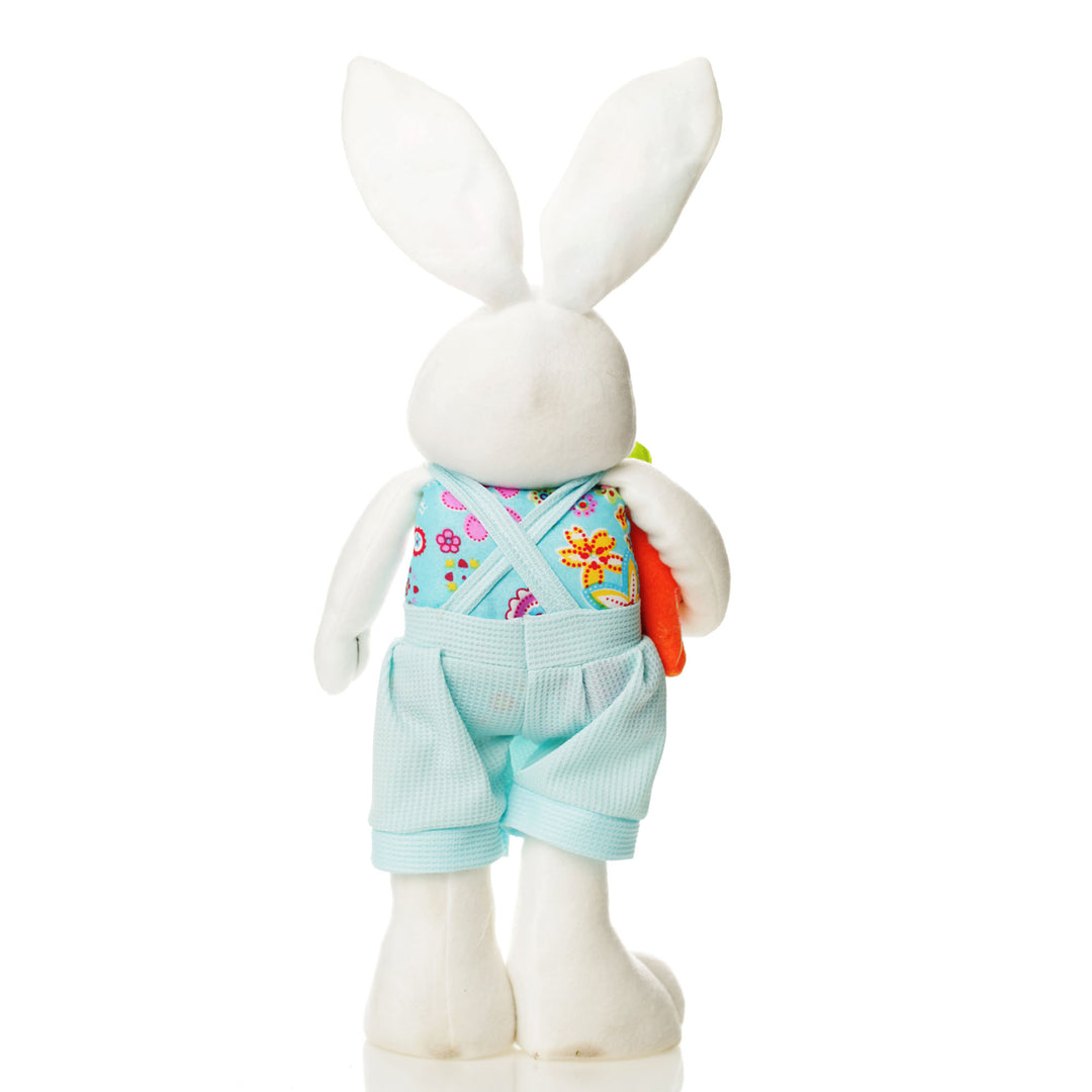 Standing  Bright Plush Bunny Blue