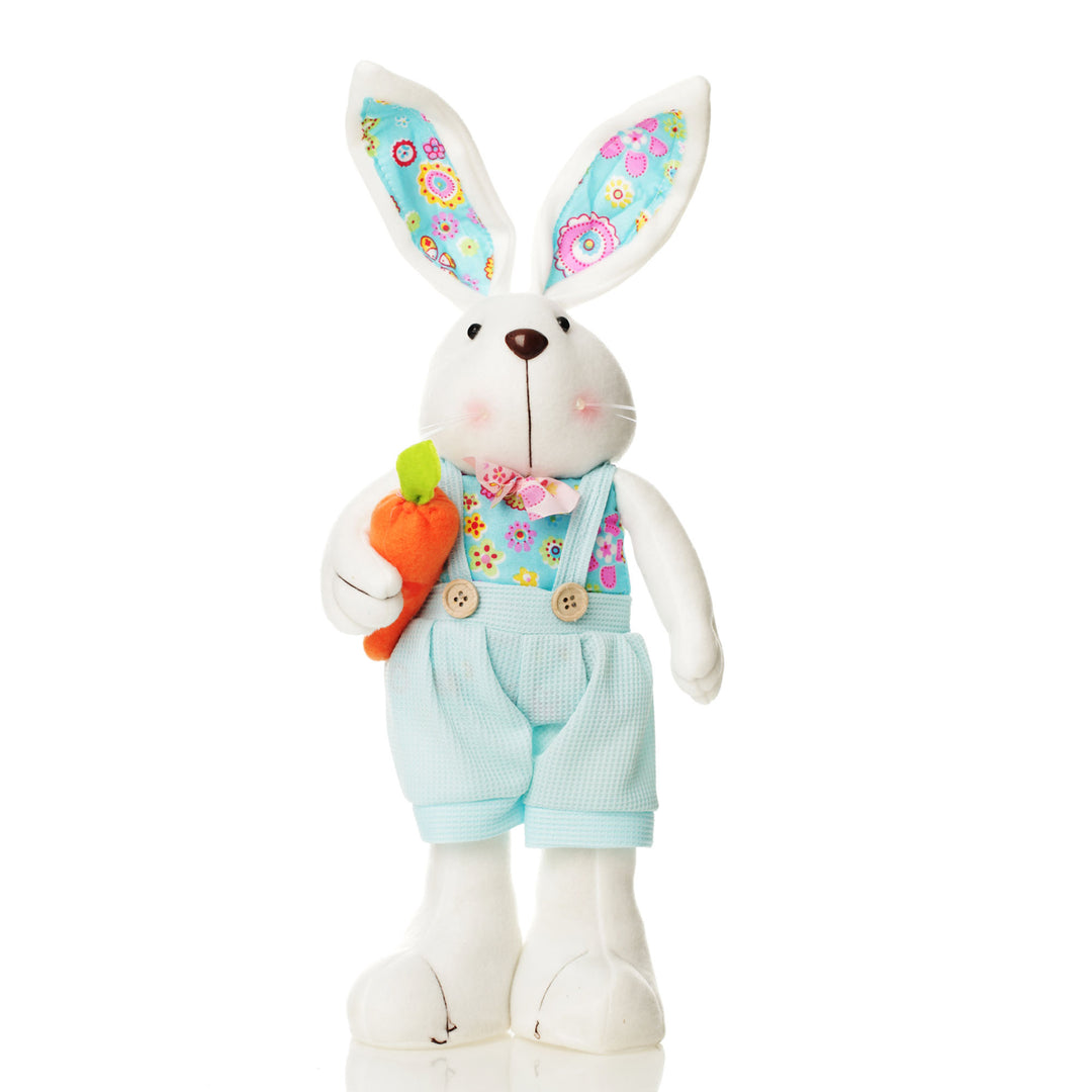 Standing  Bright Plush Bunny Blue