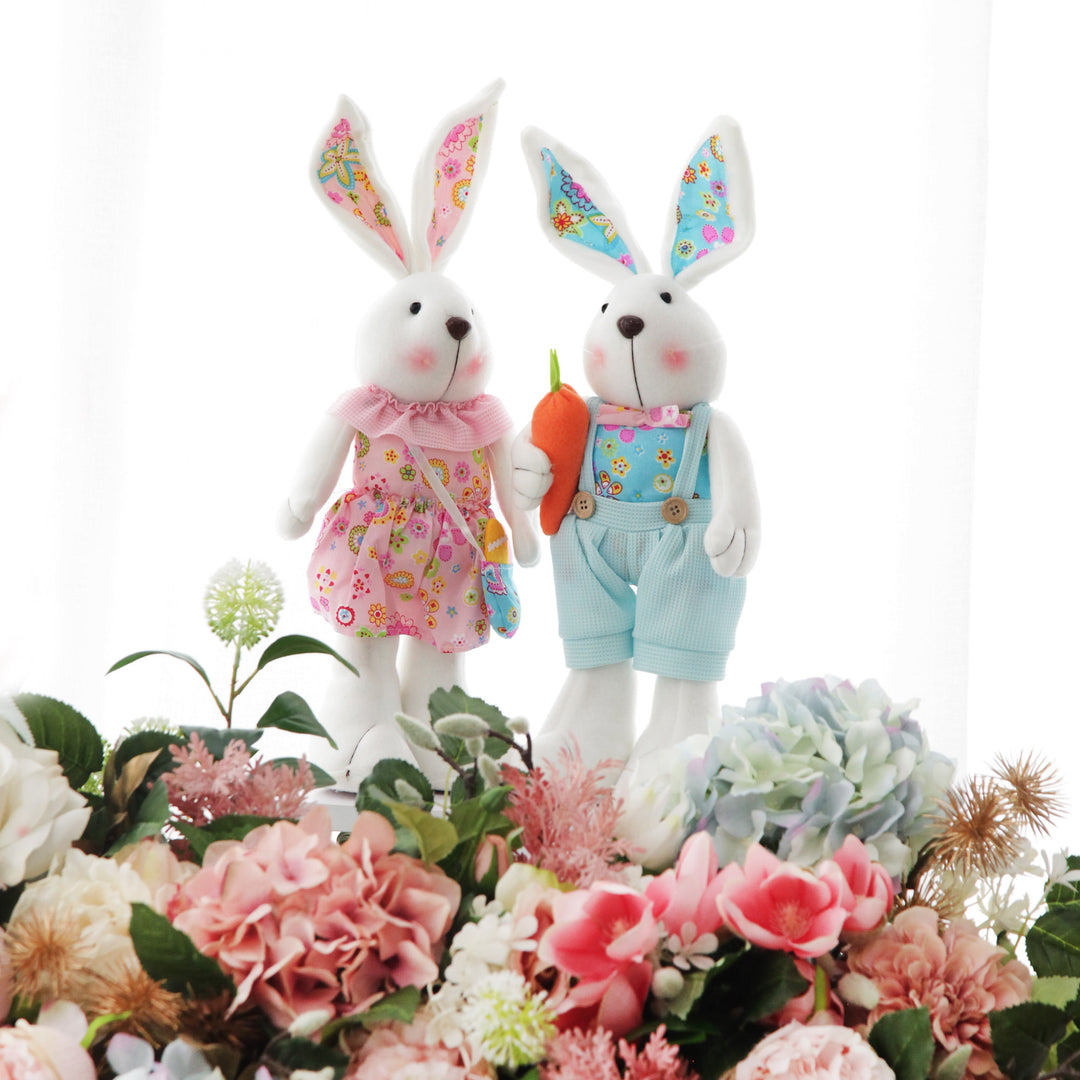 Standing Bright Plush Bunny Blue