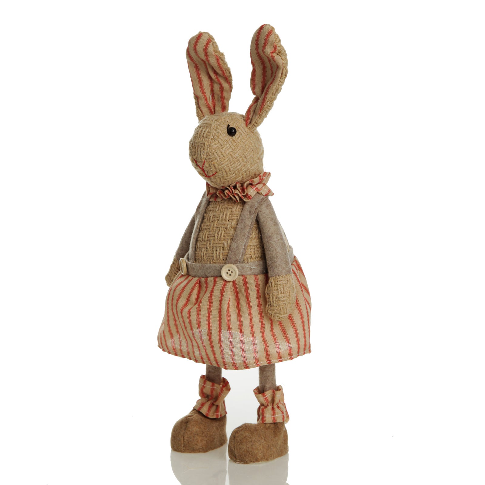 Standing Striped Fabric Girl Bunny Rabbit