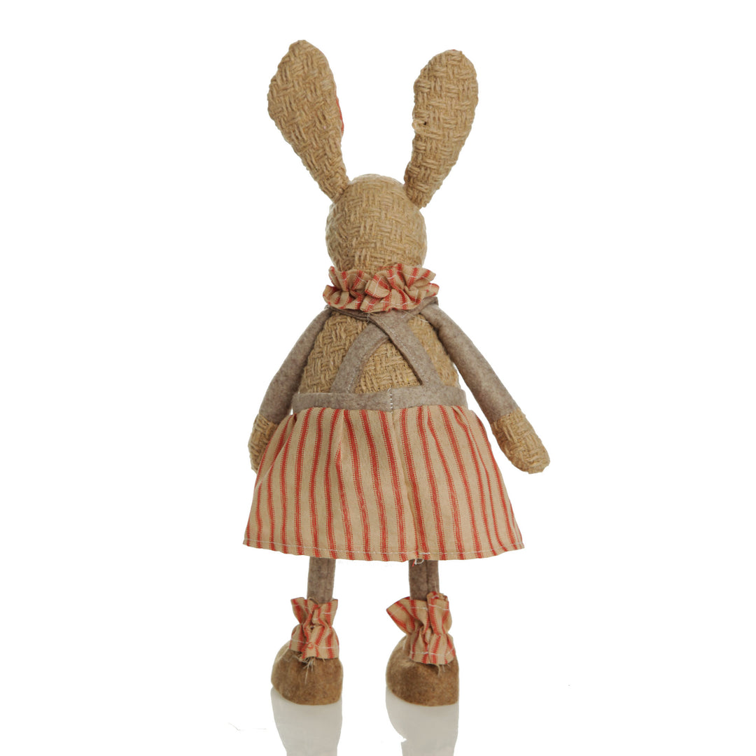 Standing Striped Fabric Girl Bunny Rabbit