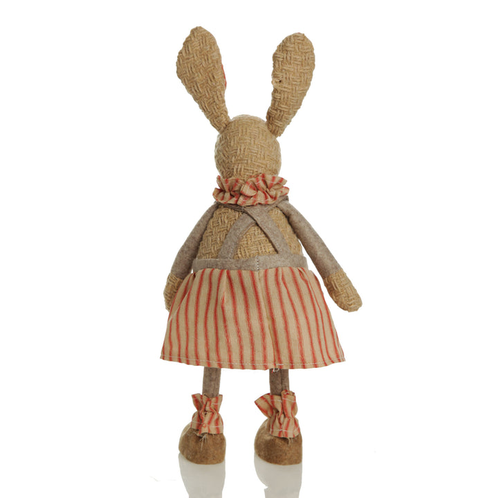 Standing Striped Fabric Girl Bunny Rabbit