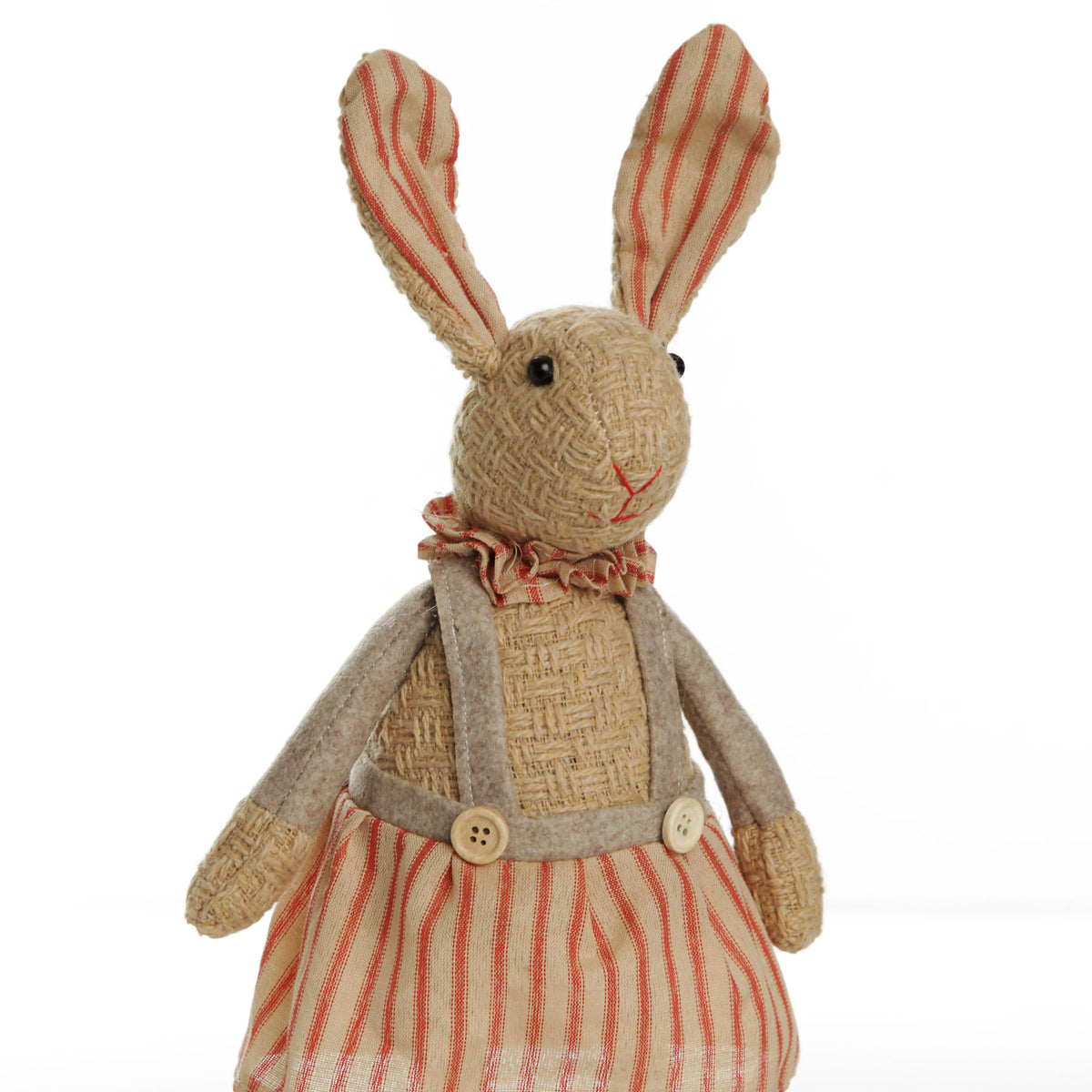 Standing Striped Fabric Girl Bunny Rabbit