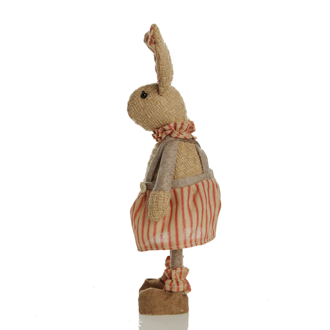 Standing Striped Fabric Girl Bunny Rabbit