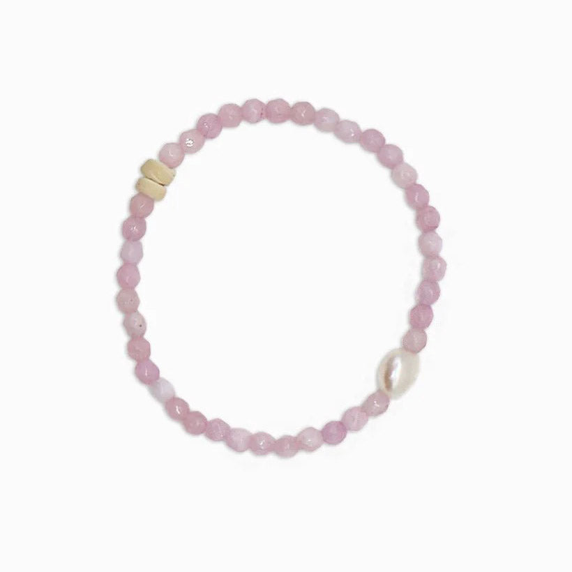 Bracelet - Stone and Pearl - Lilac
