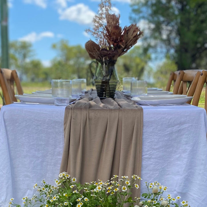 Stone Velvet Long Table Runner - 4.5m