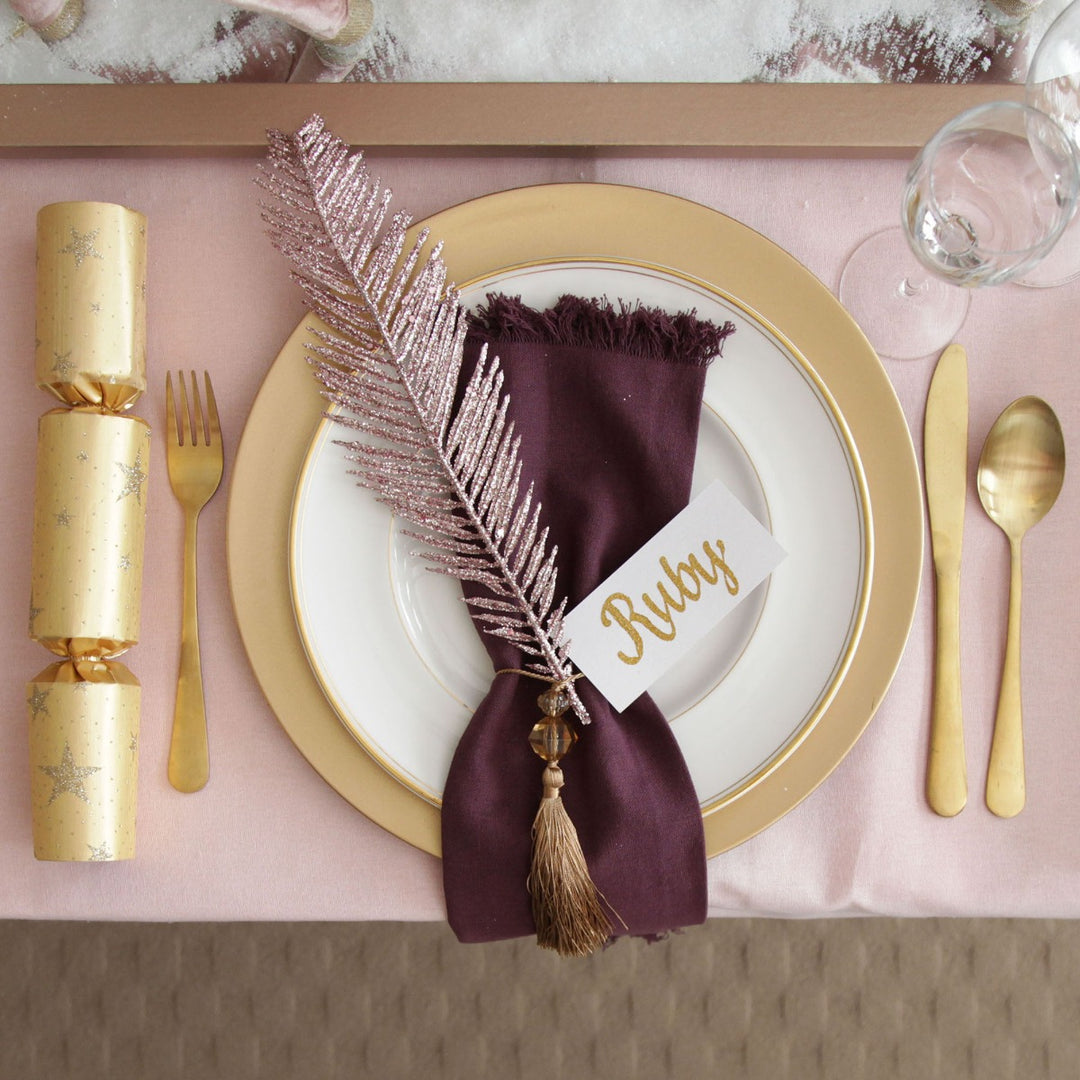 Rose Gold Glitter Feather Spray with Background