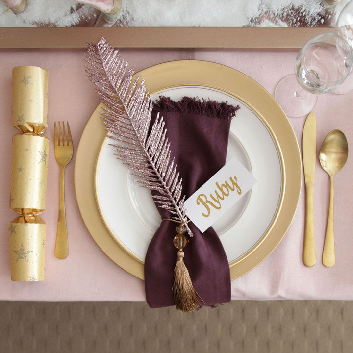 Rose Gold Glitter Feather Spray with Background