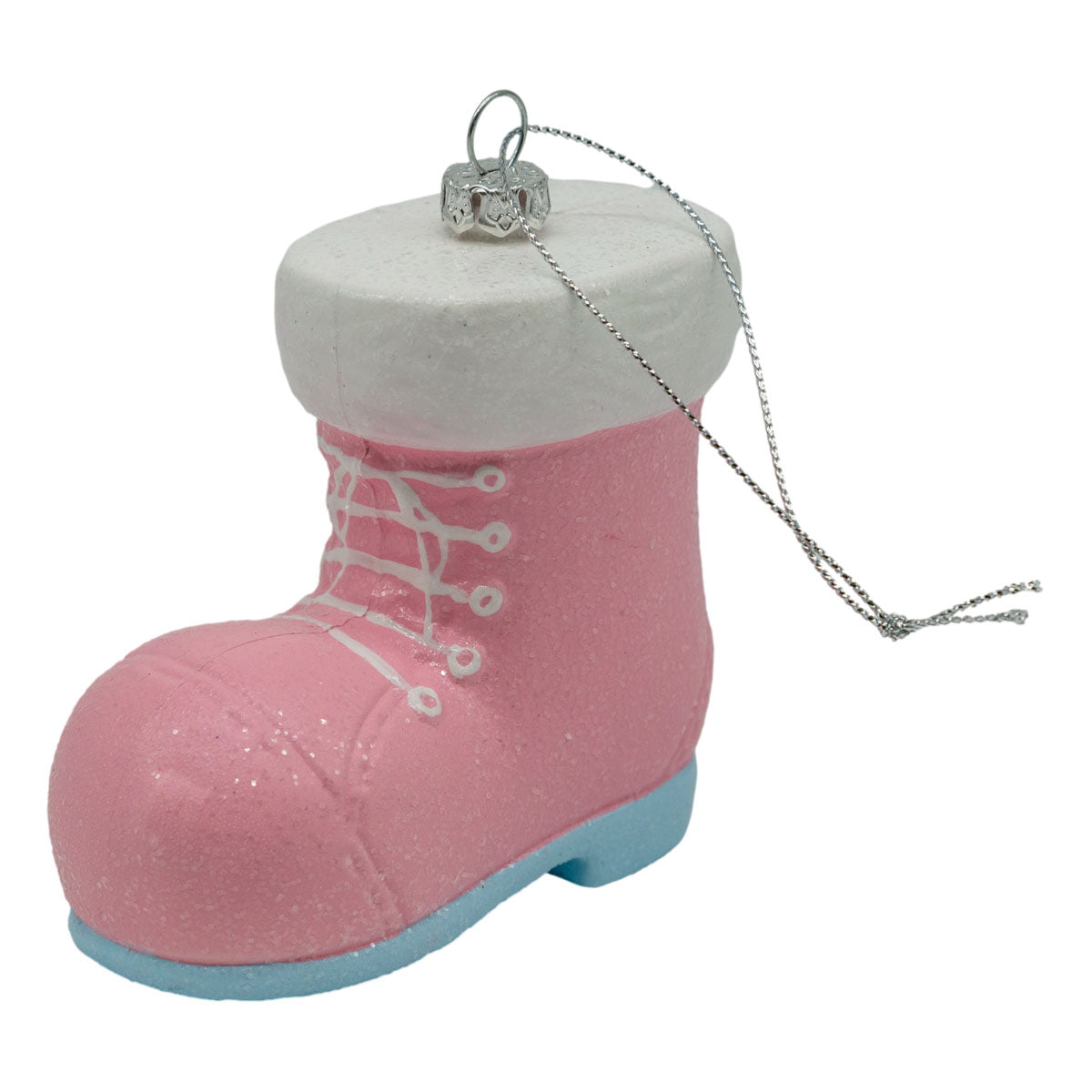 Sugarplum Santa Boot Ornament - Pink
