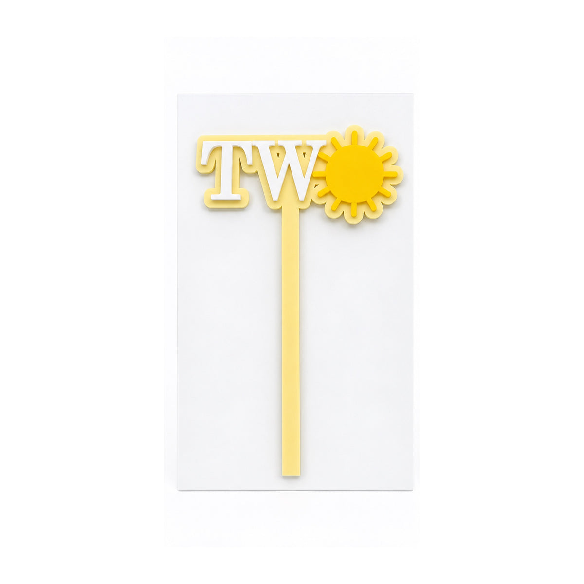 Sun Two Acrylic Cut Double Layer Cake Topper