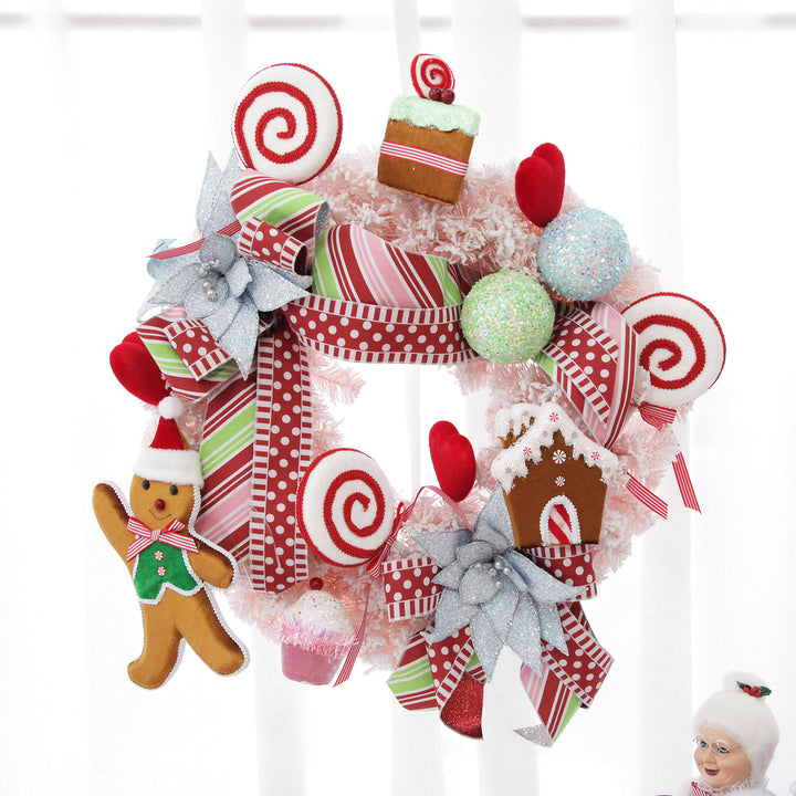 Red and White Dots and Stripe Candy Cane Christmas Ribbon - 6.5cm