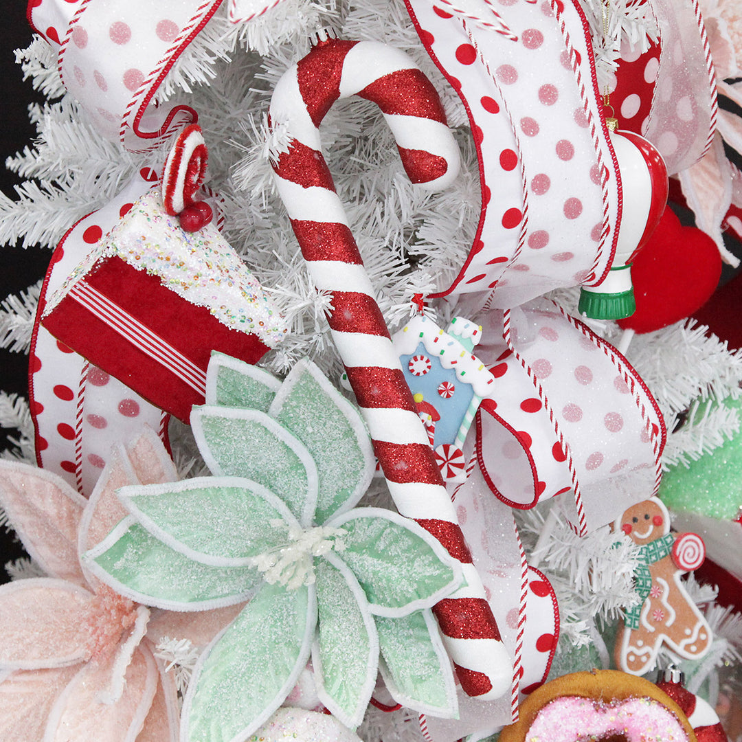 Large Glitter Candy Cane Decorations - Set of 2
