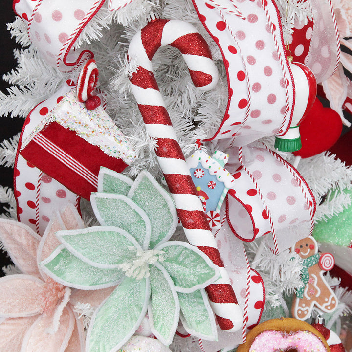 Large Glitter Candy Cane Decorations - Set of 2
