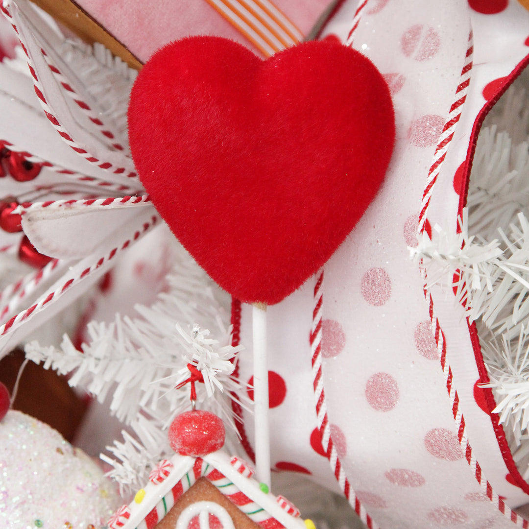 Fluffy Red Heart Pick