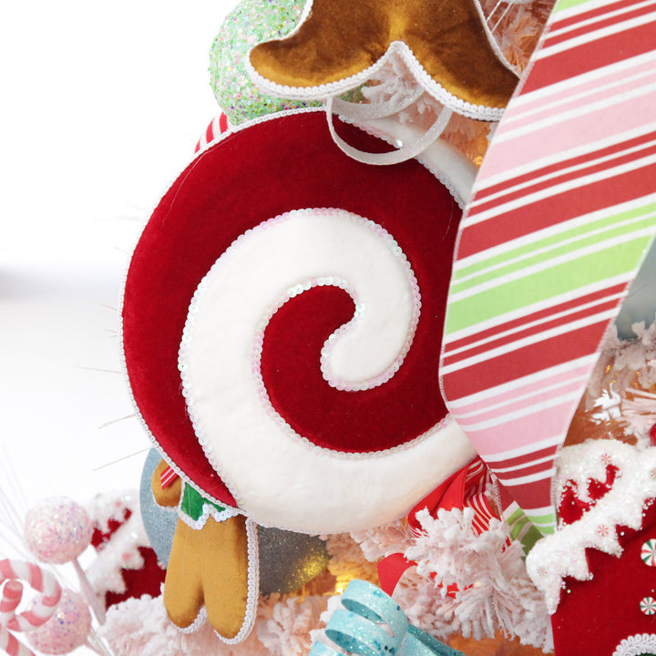 Red Pink Mint Peppermint Candy Stripe Christmas Wired Ribbon Garland
