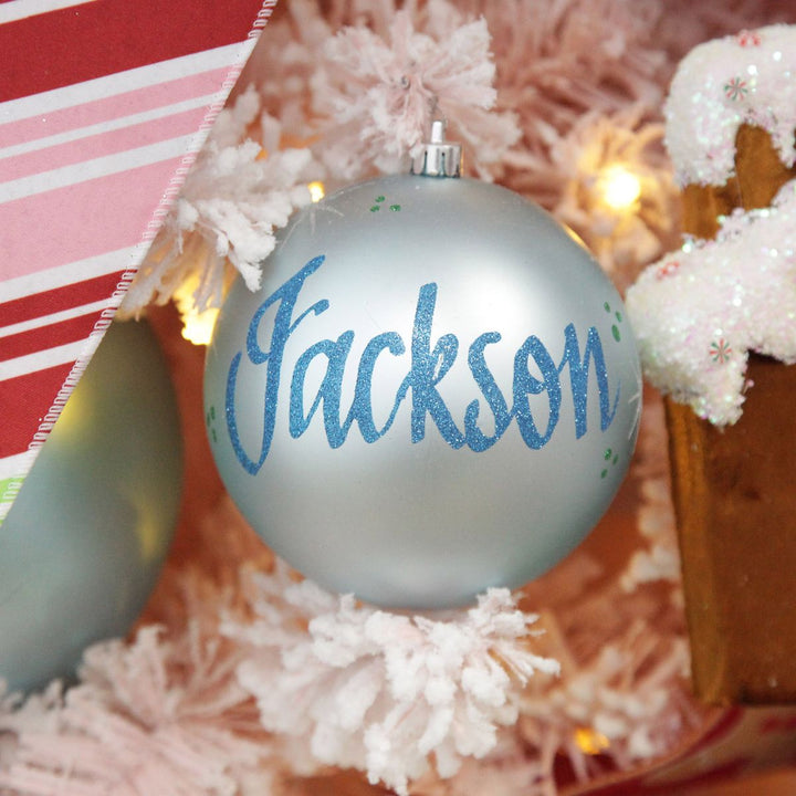 Sky Blue First Christmas Shatterproof Personalised Bauble