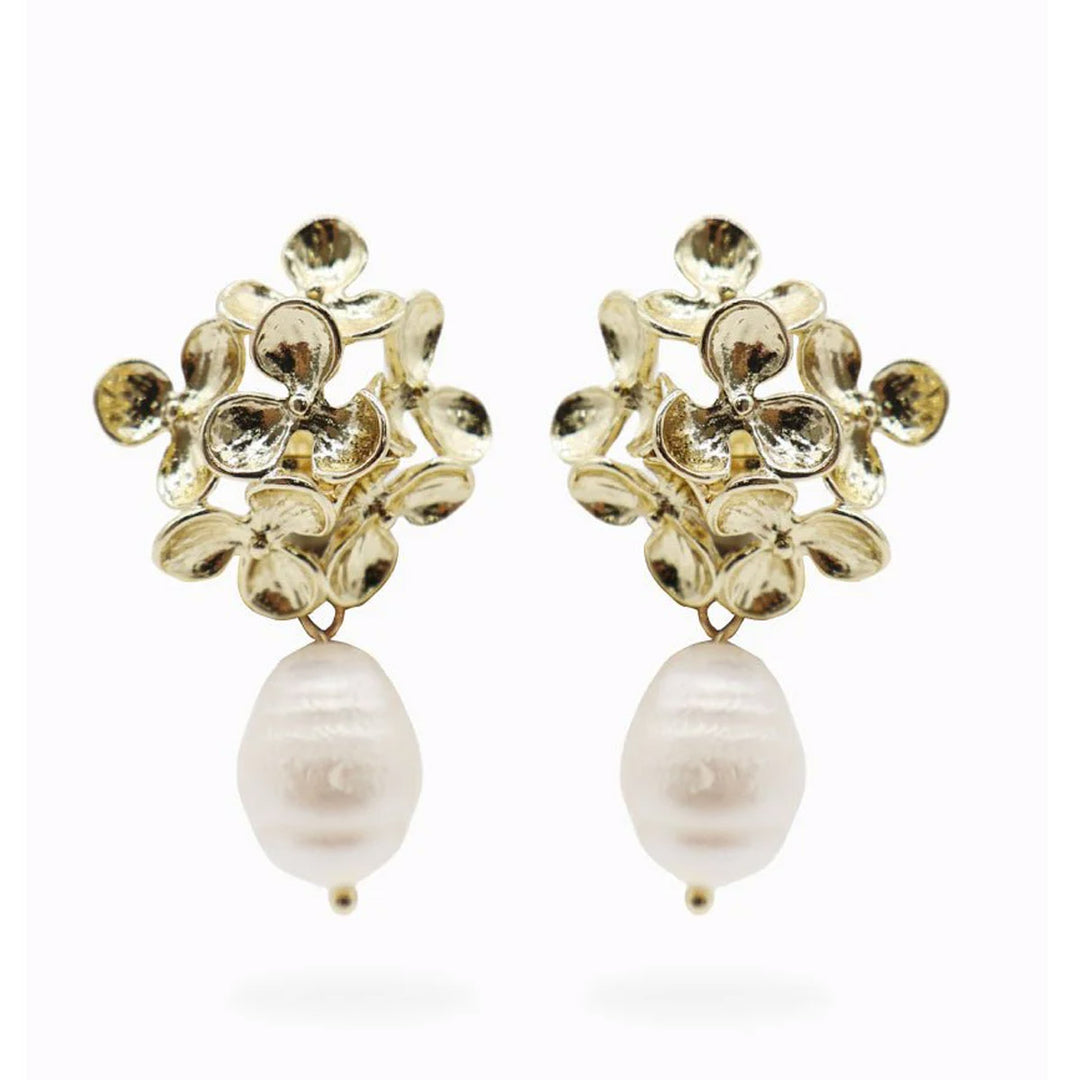 Symposium Daisy Cluster Pearl Drop Earrings