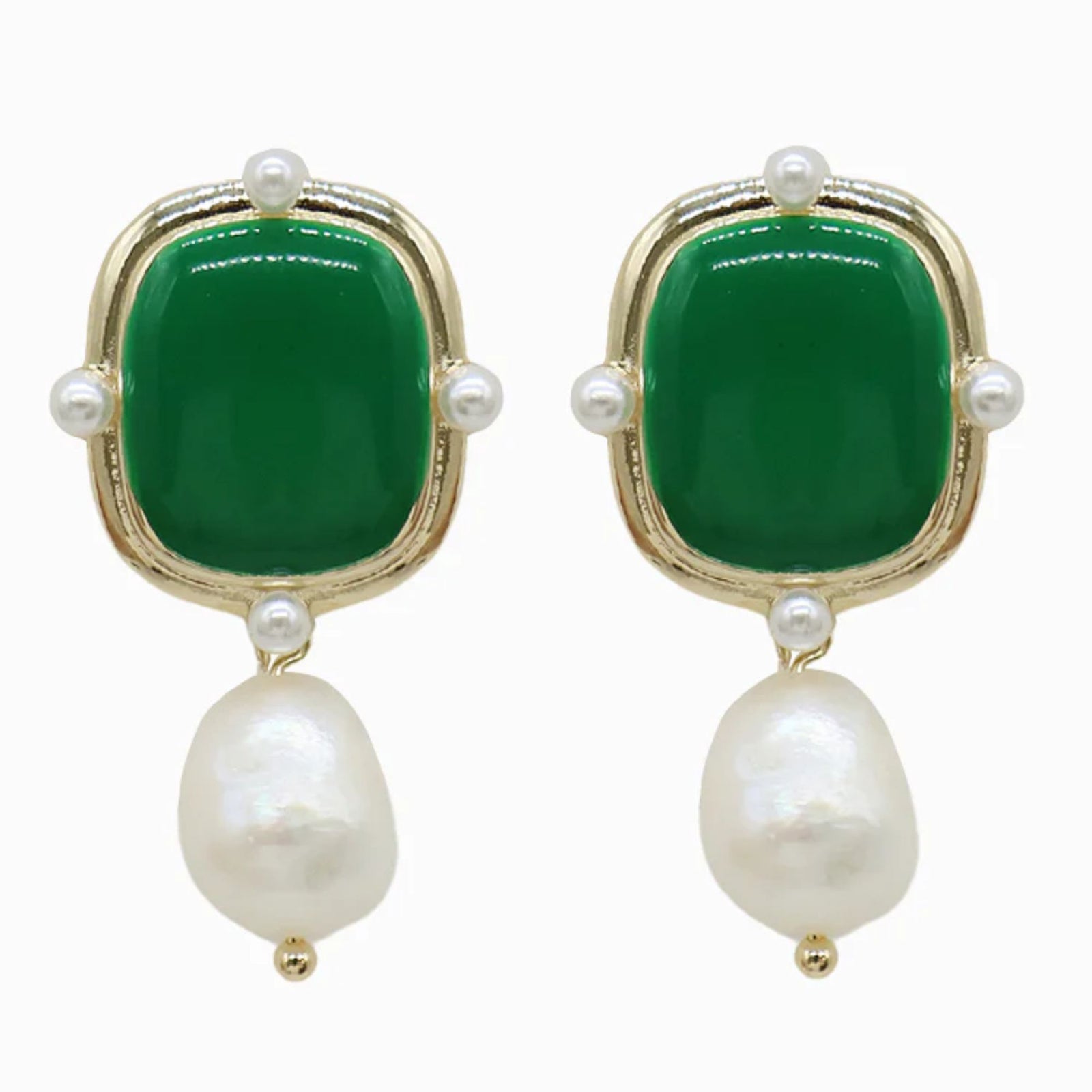 Symposium 'Emerald' Pearl Drop Earrings