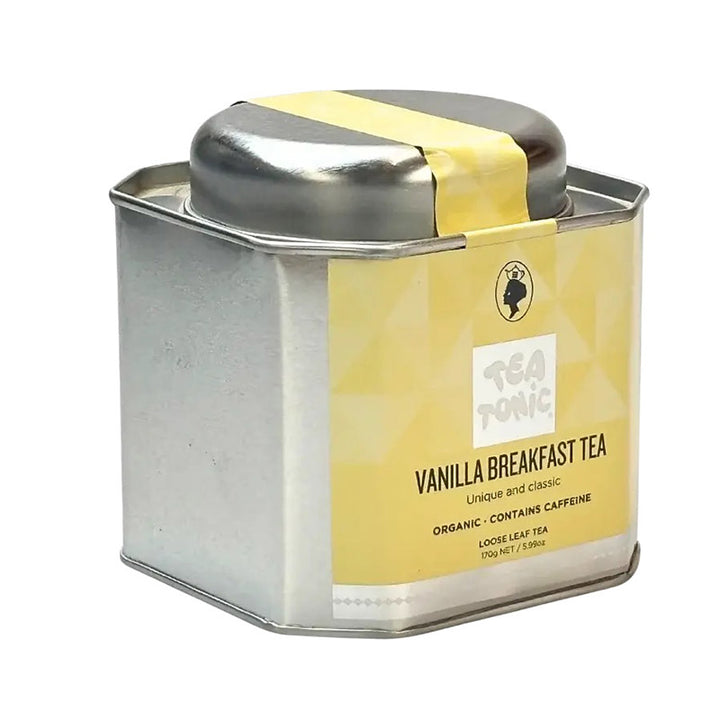 Tea Caddy and Tea Pot Gift Set - Vanilla Breakfast Tea