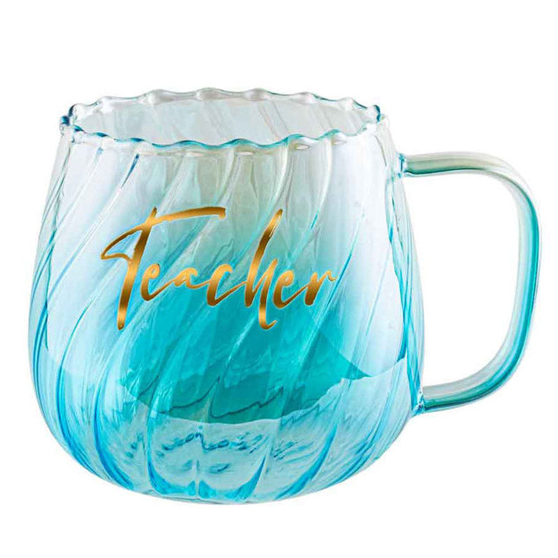 Blue Glass Mug - Teacher