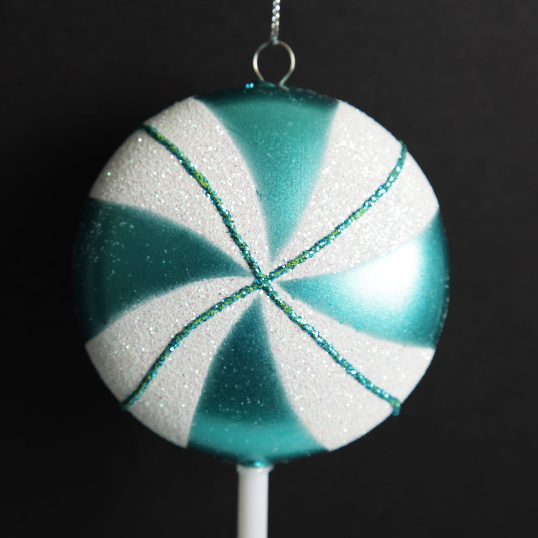 Teal Peppermint Lollipop Tree Decoration