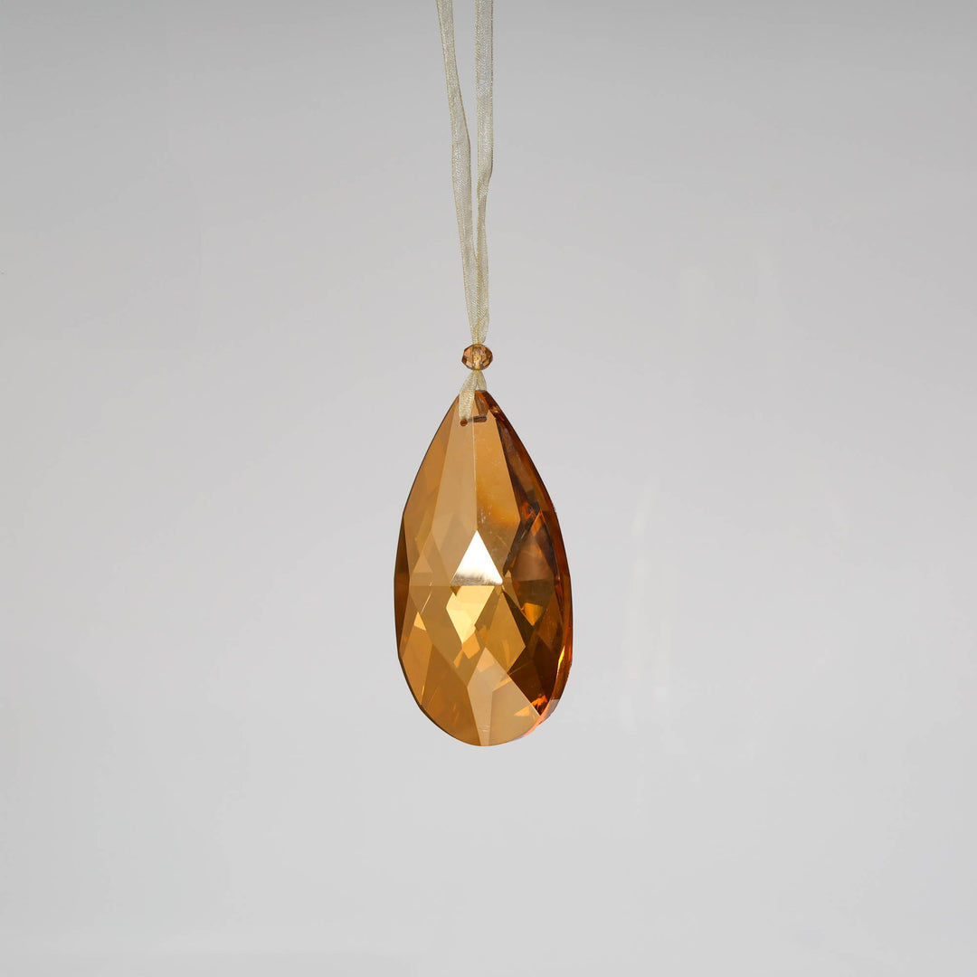 Tear Drop Crystal Champagne Tree Ornament 9cm