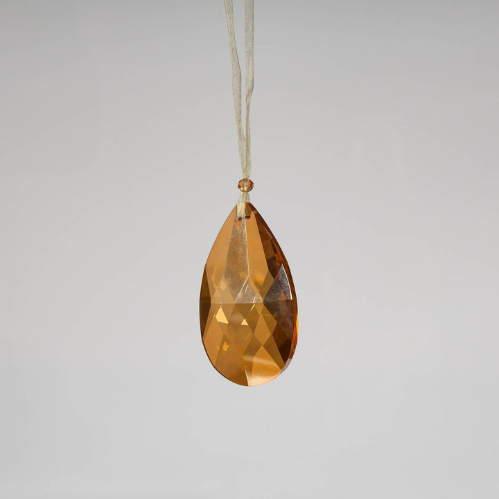 Tear Drop Crystal Champagne Tree Ornament 9cm