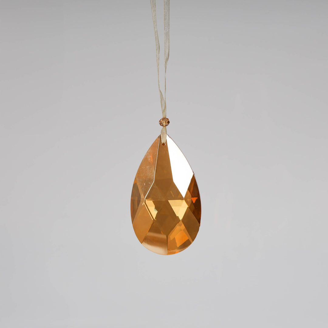Tear Drop Crystal Champagne Tree Ornament 9cm