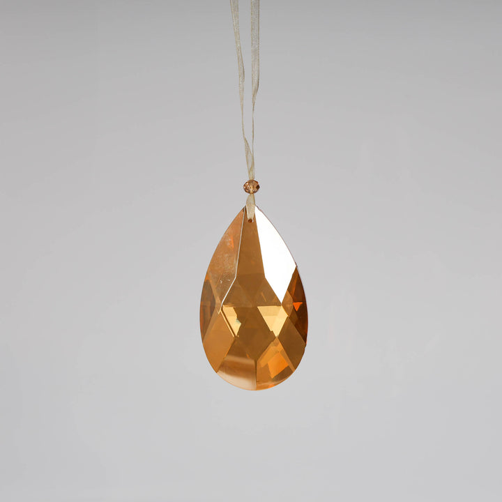 Tear Drop Crystal Champagne Tree Ornament 9cm