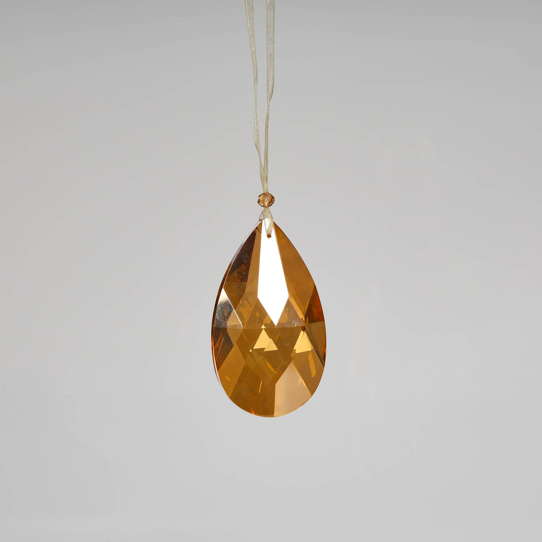 Tear Drop Crystal Champagne Tree Ornament 9cm