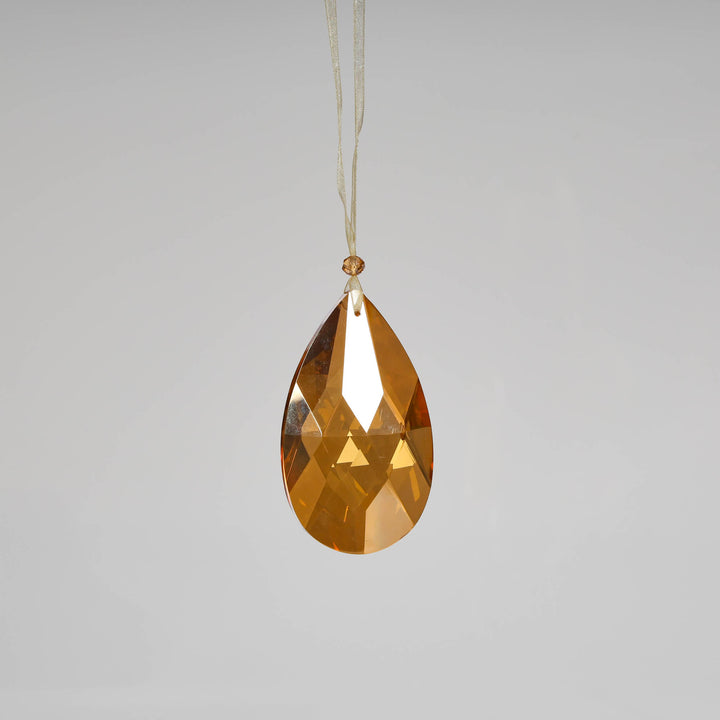 Tear Drop Crystal Champagne Tree Ornament 9cm
