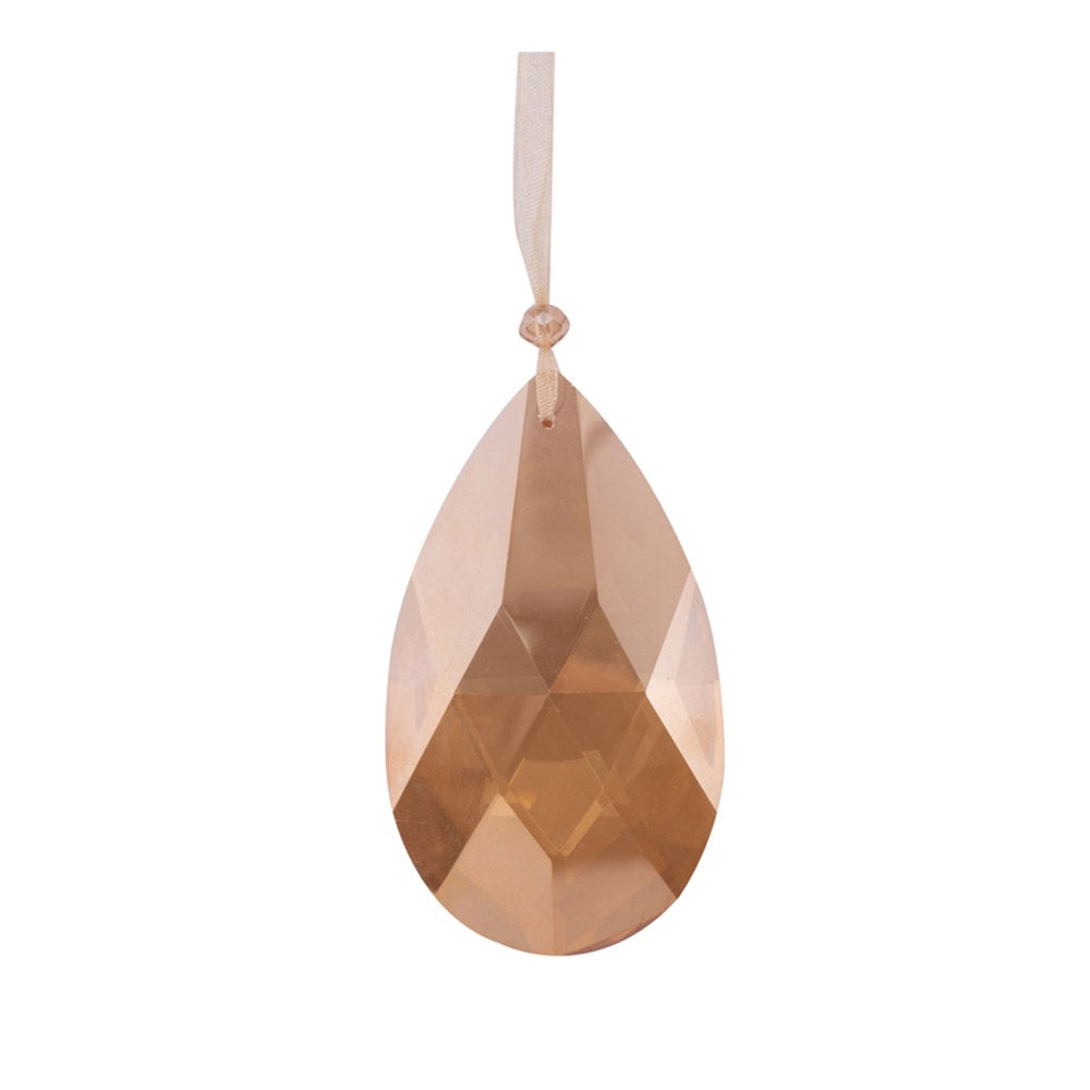 Tear Drop Crystal Champagne Tree Ornament 9cm