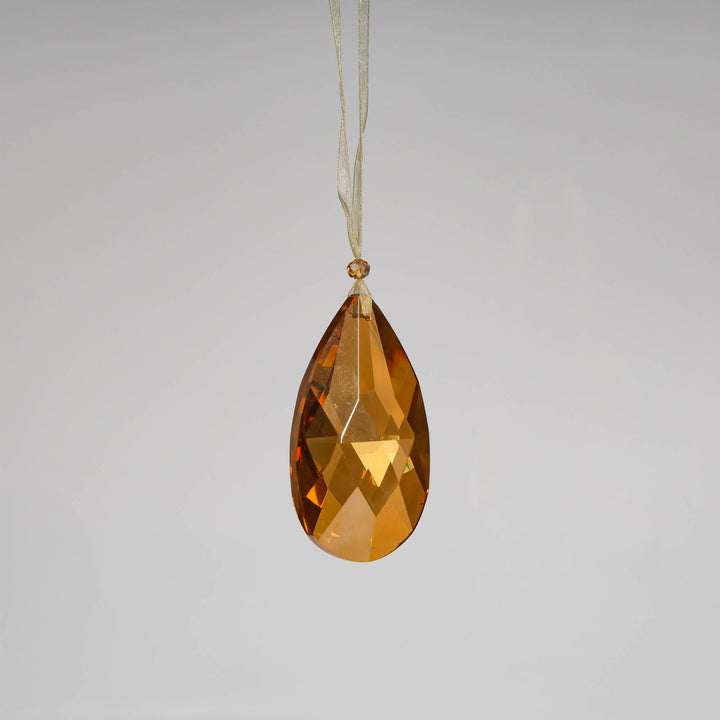 Tear Drop Crystal Champagne Tree Ornament 9cm