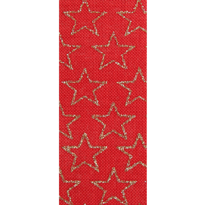 Three Assorted Burgundy and Gold Stars and Dots Christmas Ribbons