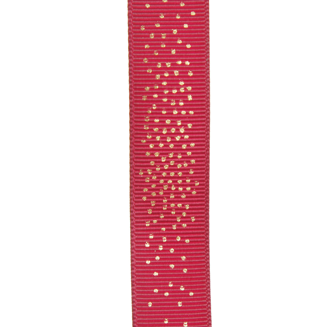 Three Assorted Burgundy and Gold Stars and Dots Christmas Ribbons
