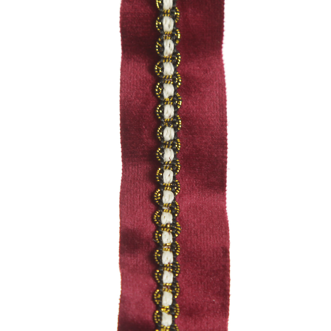 Three Assorted Burgundy Tartan and Braid Christmas Ribbons