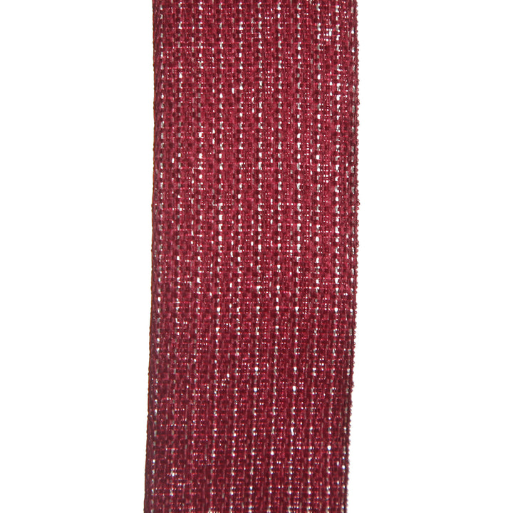 Three Assorted Burgundy Tartan and Braid Christmas Ribbons
