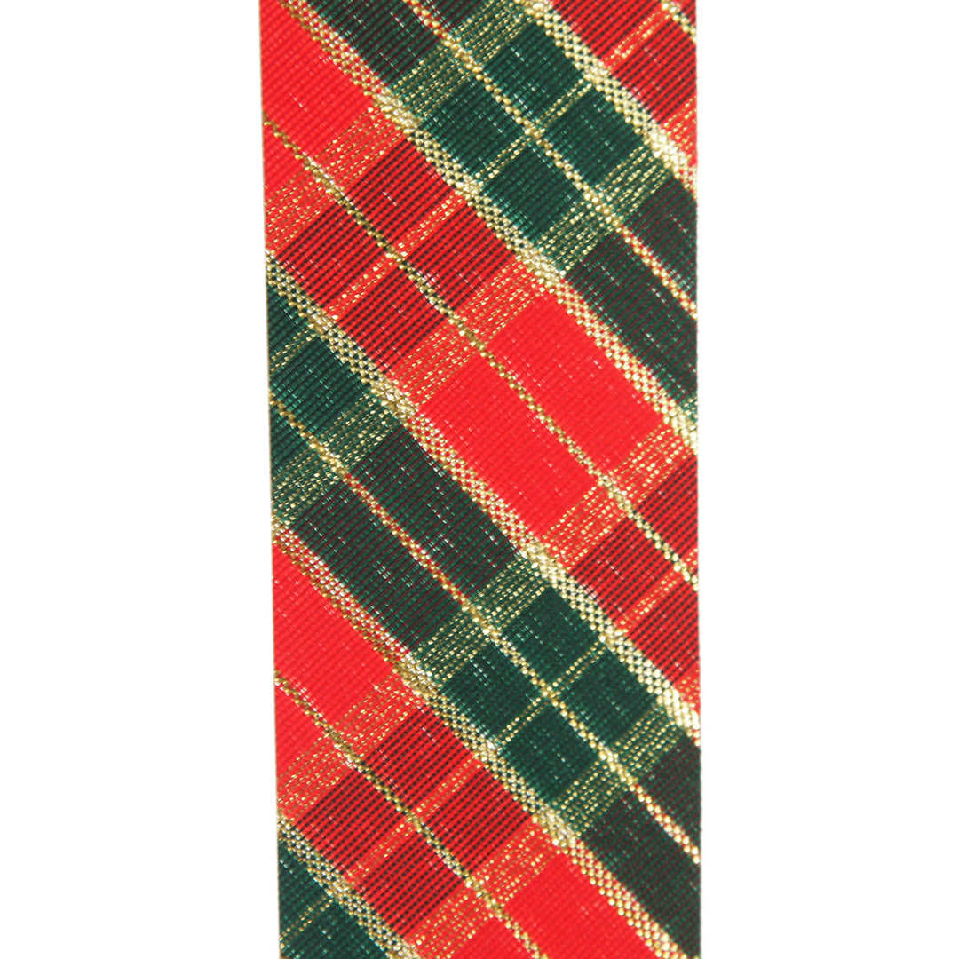 Three Assorted Burgundy Tartan and Braid Christmas Ribbons