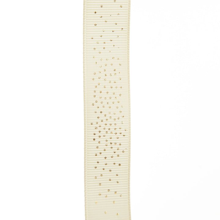 Three Assorted Ivory and Champagne Mesh and Glitter Dots Christmas Ribbons