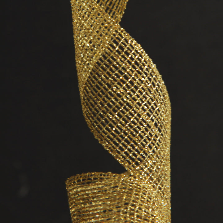 Three Assorted Ivory and Champagne Mesh and Glitter Dots Christmas Ribbons